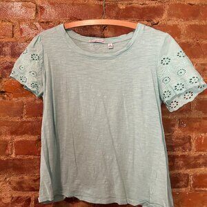 SS Mint Green Shirt with Eyelet Sleeves